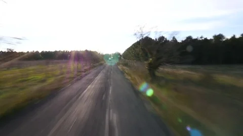 Hyperlapse road trip in country side Stock Footage 74176357