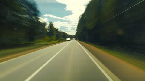 Hyperlapse Road Trip Travel Concept Sort of Dashcam POV Point of View Driving on Stock Footage 150198041