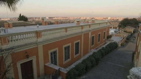 Hyperlapse Rome Sunset view from the Terrace in front of the embassy of Spain Stock Footage 85065920