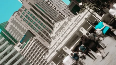 Hyperlapse with rotation. A business day in the centre of Singapore Stock Footage 126052111