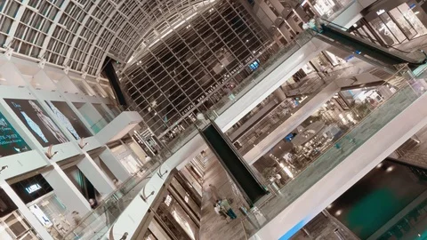 Hyperlapse with rotation. Shopping mall interior Stock Footage 126052120