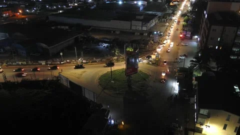 Hyperlapse at a round about in Ghana called Coca Cola Roundabout Stockbeeldmateriaal 220041035
