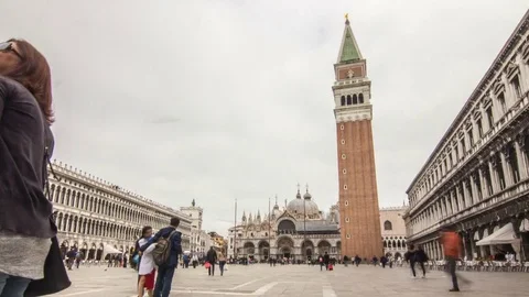 Hyperlapse Of San Marco Square And The Doge's Palace, Venice, Italy Stock Footage 76201398