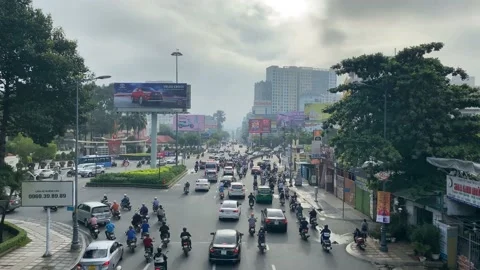 Hyperlapse scene of the traffic on Hoang Van Thu street in Ho Chi Minh City Stock Footage 220042965