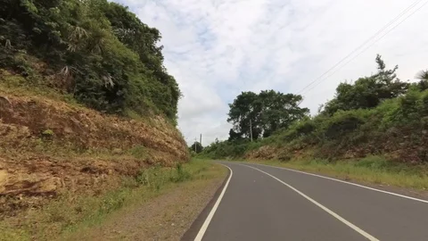 HYPERLAPSE Scenic Road View From a Car in South Coast Malang Balekambang Beach Stock Footage 128924559