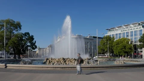 Hyperlapse of Schwarzenbergplatz, Vienna Stock Footage 101791668