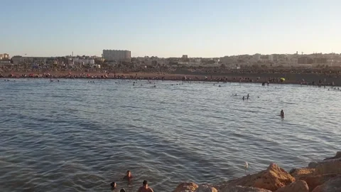 Hyperlapse sea beach algeria Stockbeeldmateriaal 138128695