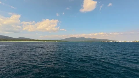 Hyperlapse of Sea Ferry Crossing Between Java and Bali Islands Video stock 335281838