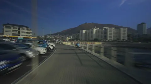 Hyperlapse On Sea Point Promenade in Cape Town South Africa Stock Footage 133345677
