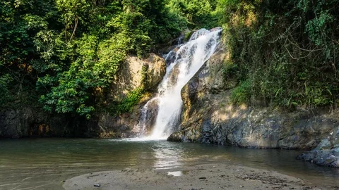 Hyperlapse Sg Dua Waterfall 4K Stock Footage 112813293