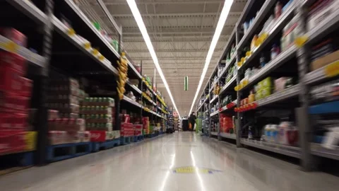 Hyperlapse shopping inside Walmart Supercenter Vidéo 142086396