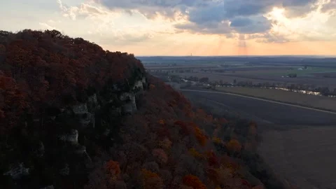 Hyperlapse shot of the bluffs at Salt Lick Point in Southern Illinois during Stock Footage 321520455