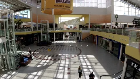 Hyperlapse shot inside a shopping mall. Shot of a fast moving elevator 動画素材 131152225