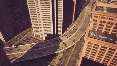 Hyperlapse showcasing heavy traffic jams in a bustling city during rush hour Stock Footage 310413173