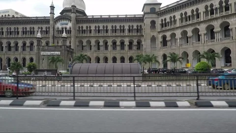 Hyperlapse, side vehicle shot, KTM Berhad, streets of Kuala Lumpur, Malaysia Stock-Footage 224441593