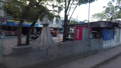 Hyperlapse, Side View Vehicle Shot, View from the road, Cebu, Philippines Stock Footage 255292311