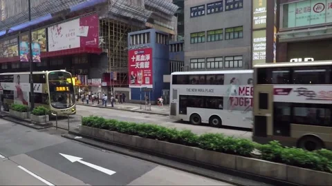Hyperlapse, Side View Vehicle Shot, Street View, Nathan Road, Kowloon, Hong Kong 스톡 동영상 342011854