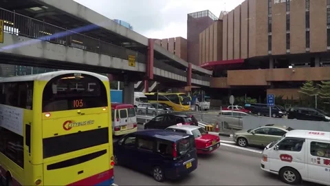 Hyperlapse, Side View Vehicle Shot, Street View, Driving, Kowloon, Hong Kong Stock Footage 344408500
