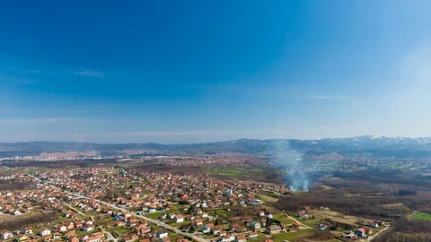 Hyperlapse of small city during early spring Stock Footage 127594914