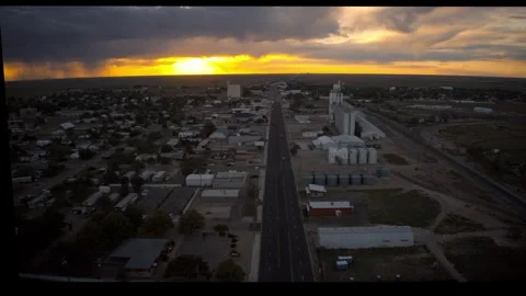 Hyperlapse of Small Town at Sunset Stock Footage 252747969