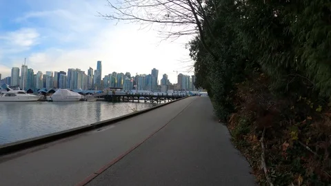 Hyperlapse at stanleypark seawall Stock Footage 119784289