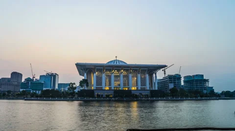 Hyperlapse The Steel Mosque Putrajaya 스톡 동영상 34698696