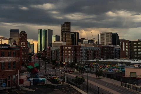 Hyperlapse of Storm Clouds moving over Denver 4K 스톡 동영상 134664397