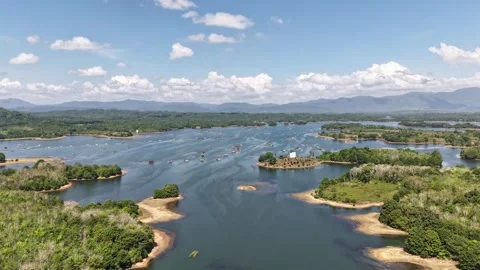 Hyperlapse A stunning hyperlapse aerial view of the Riam Kanan Reservoir in.. Stock Footage 346593040