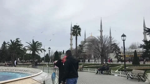 Hyperlapse of Sultan Ahmed Blue Mosque in Istanbul, Turkey Stock Footage 85692377