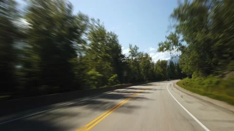 Hyperlapse Summer Driving Through Revelstoke, BC, Canada Stock Footage 130862408