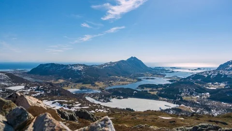 Hyperlapse at the summit of Justadtinden Stock Footage 112718534