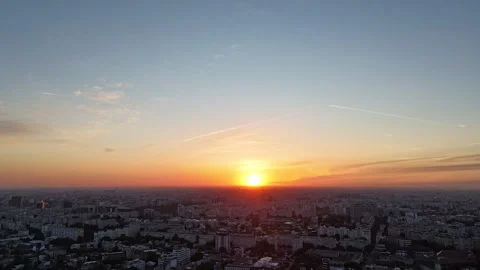 Hyperlapse of The Sun rising over Bucharest Stock Footage 275626365