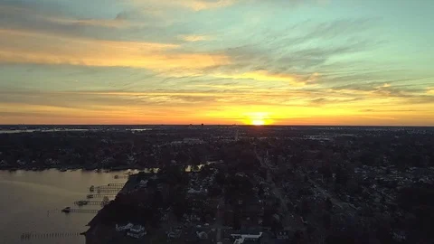 Hyperlapse of a sunrise over a river with muted colors Stock Footage 126289617