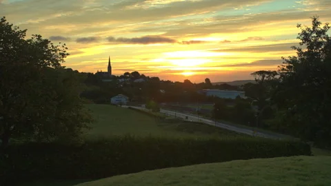 HYPERLAPSE Sunrise view from  Ballymacool Park,  Letterkenny Donegal 動画素材 247052951