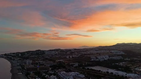 Hyperlapse Sunset Beach La Cala de Mijas Costa del Sol Spain Stock Footage 339078139