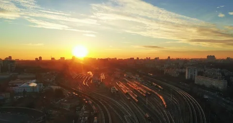 HyperLapse : Sunset at the central railway station  Stock Footage 109662969