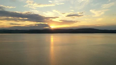 Hyperlapse of sunset on a mountain lake Stock Footage 162577969