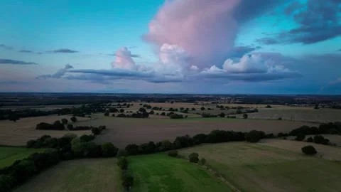 Hyperlapse of the sunset near Ryhill Wakefield Yorkshire Stock Footage 248860828