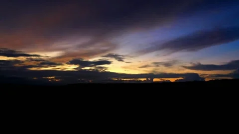 Hyperlapse of a sunset over the canopy of a tropical rainforest Stock Footage 143038055