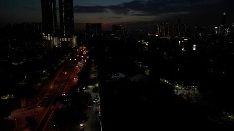 Hyperlapse of sunset over city view 2 Video stock 246971196