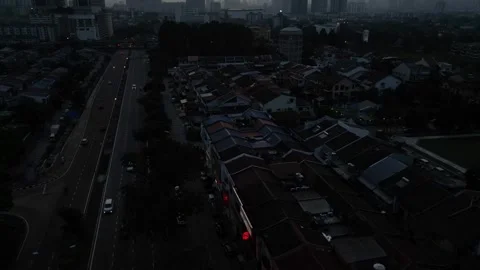 Hyperlapse of sunset over city view Video stock 246971197