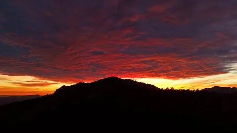 Hyperlapse Sunset Over Sierra de Guadarrama Puerto de Navacerrada Madrid Spain 動画素材 338110619