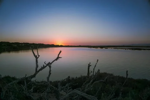 Hyperlapse sunset in Punta Entinas-Sabinar Stock Footage 267603961