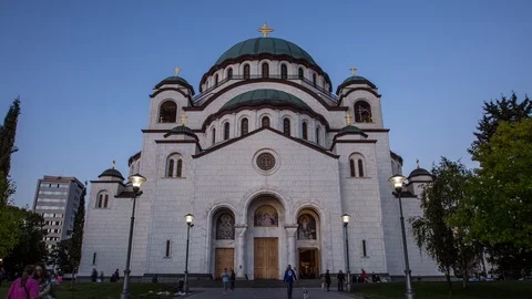 Hyperlapse of Temple Of Saint Sava in Belgrade Serbia, The Orthodox Curch Stock-Footage 87222705