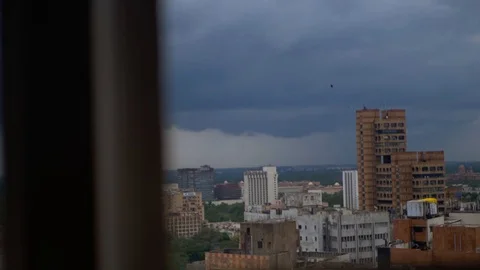 A hyperlapse through Delhi's different weather types. A sunny day leads Stock Footage 118055330