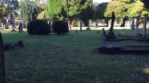 Hyperlapse through graveyard Stock Footage 58448529