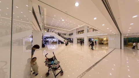Hyperlapse through Shopping Mall, Hong Kong Stock Footage 92083209
