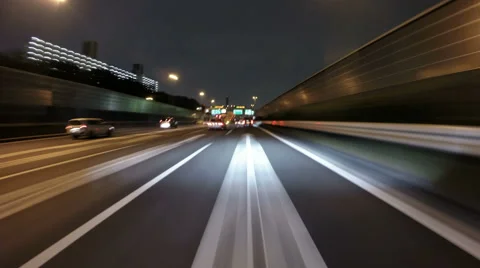 Hyperlapse through the Tokyo Highways in rain. Video stock 61511396