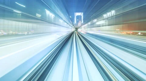 Hyperlapse through Tokyo tunnels via automated monorail Vidéo 51798497