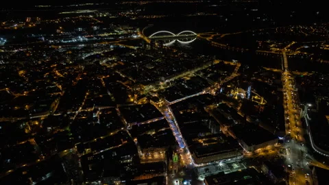 Hyperlapse time-lapse of Beautiful City at Night Novi Sad, for the new year Stock Footage 261328748